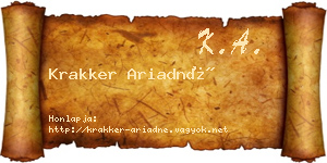 Krakker Ariadné névjegykártya